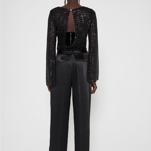 NWT ZARA NET-STYLE SEQUIN TOP - Picture 7 of 8